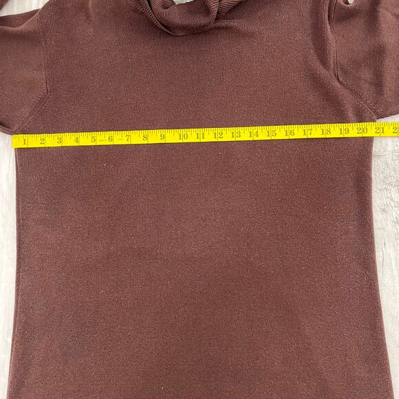 Reflections Spiegel Brown Long Sleeve Turtleneck Knit Warm 2 Piece Shirt Skirt - Picture 11 of 14